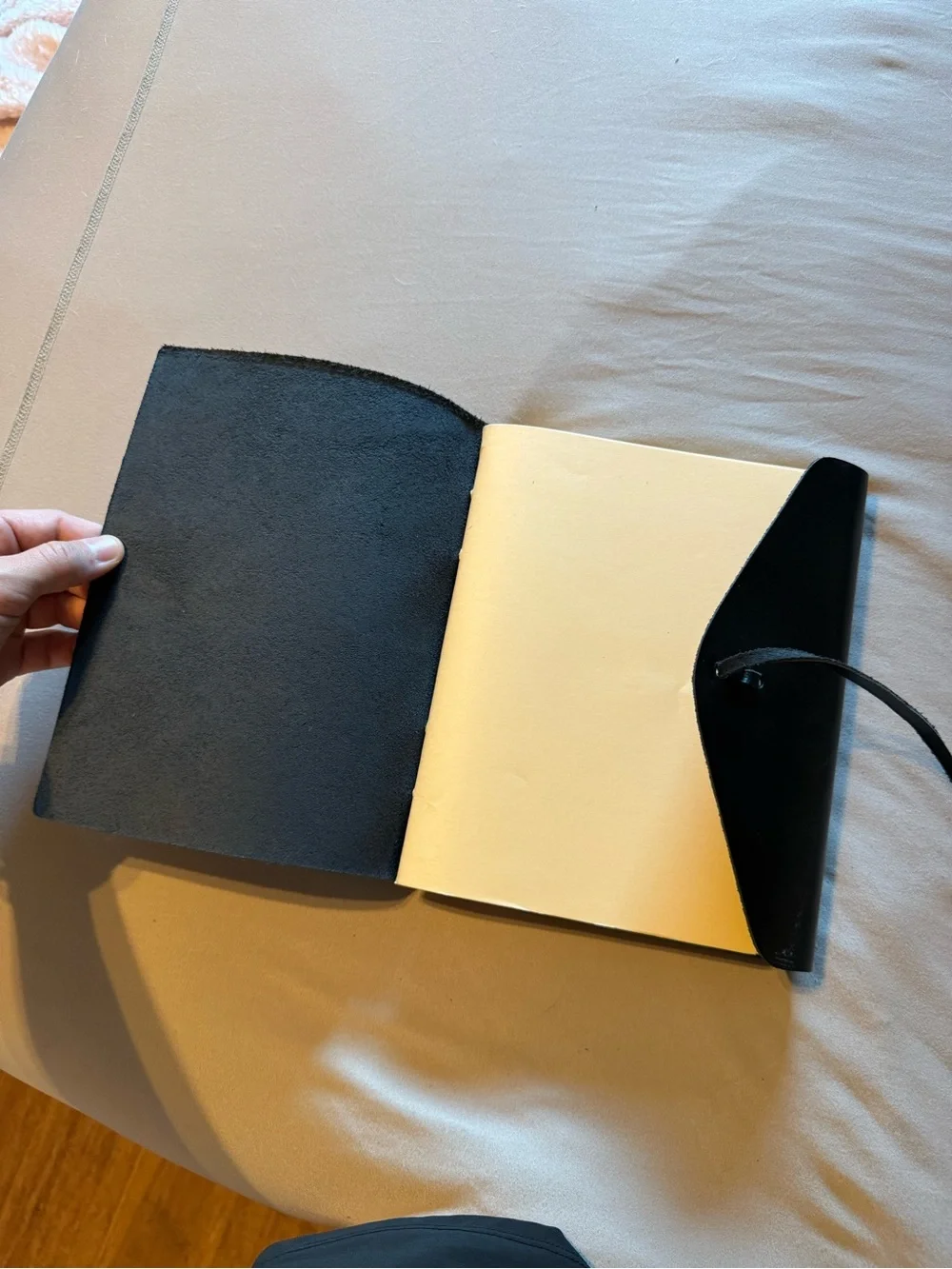 Black Leather Wrap Journal Cover - Unbranded